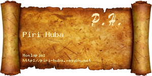 Piri Huba névjegykártya